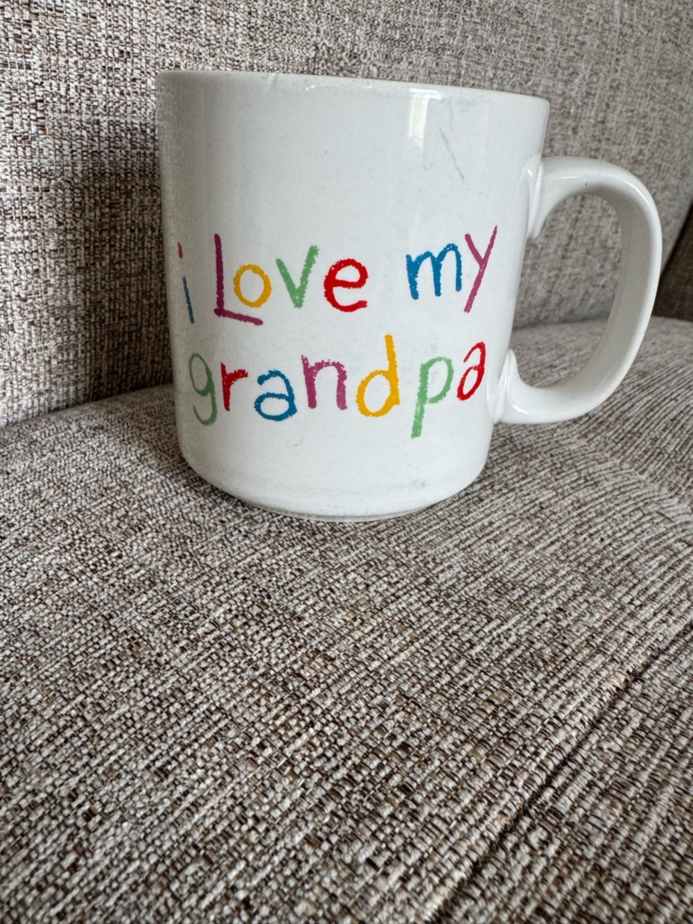 Vintage Russ Berrie I love my grandpa White Ceramic Mug